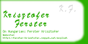 krisztofer ferster business card